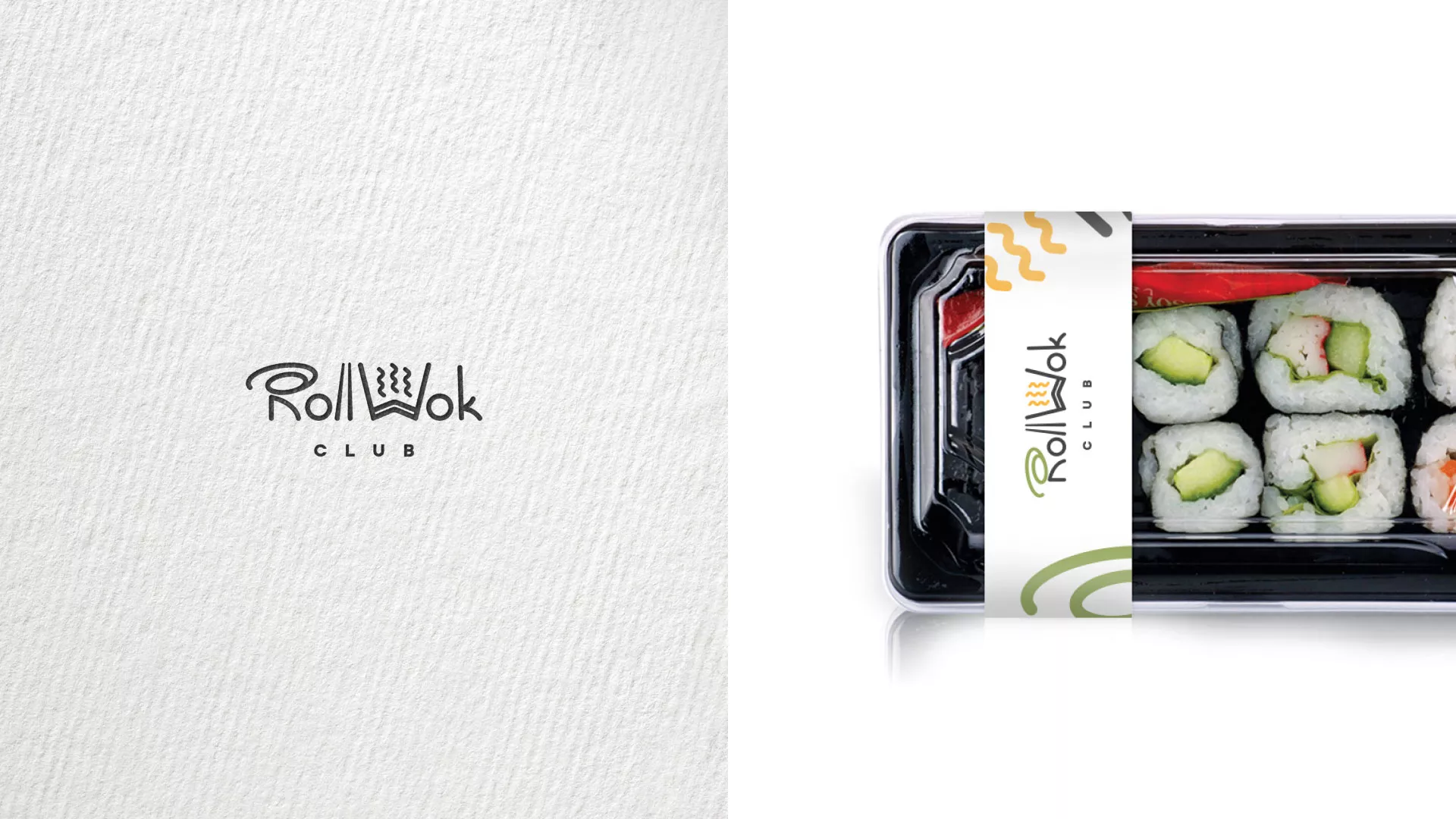Разработка логотипа и фирменного стиля суши-бара «Roll Wok Club» в Острогожске